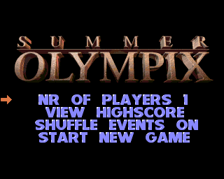 Summer Olympix title screen for Amiga CD32